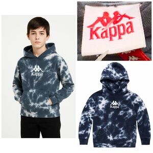Kappa Authentic Coutro Tie-Dye PullOver Hoodie Sweatshirt Size 10